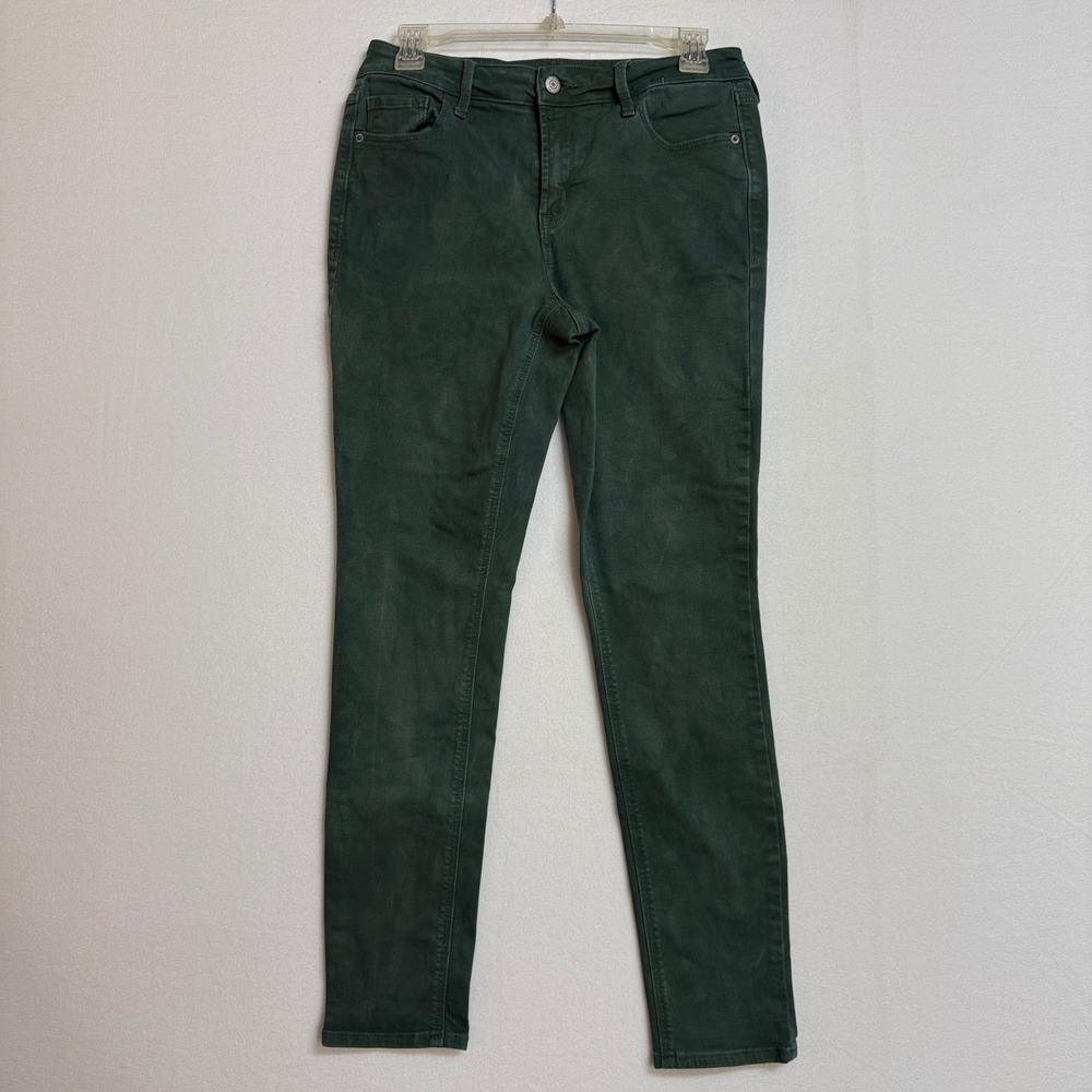 Old Navy Rockstar‎ Super Skinny Jeans Women Size 10 Olive Green Mid Rise Stretch